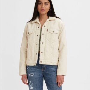 Levi's Women's Beige Sherpa Lined Corduroy Jacket